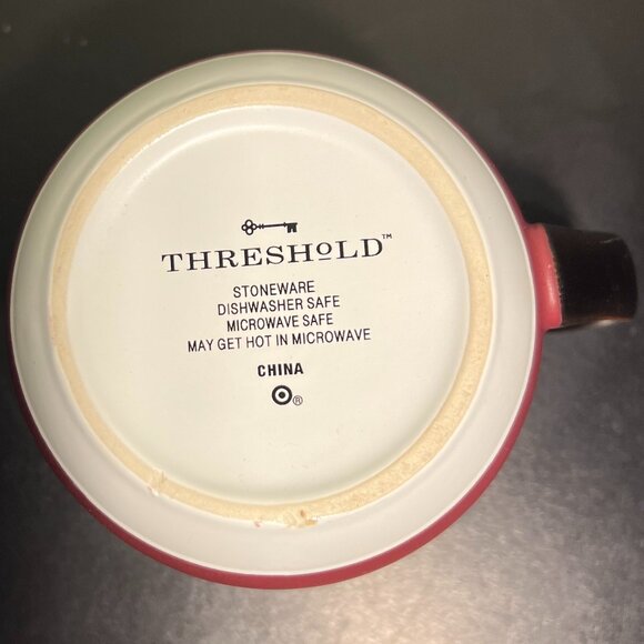 THRESHOLD Letter "L" Initial Monogram Rounded Maroon Stoneware Mug - Picture 13 of 14